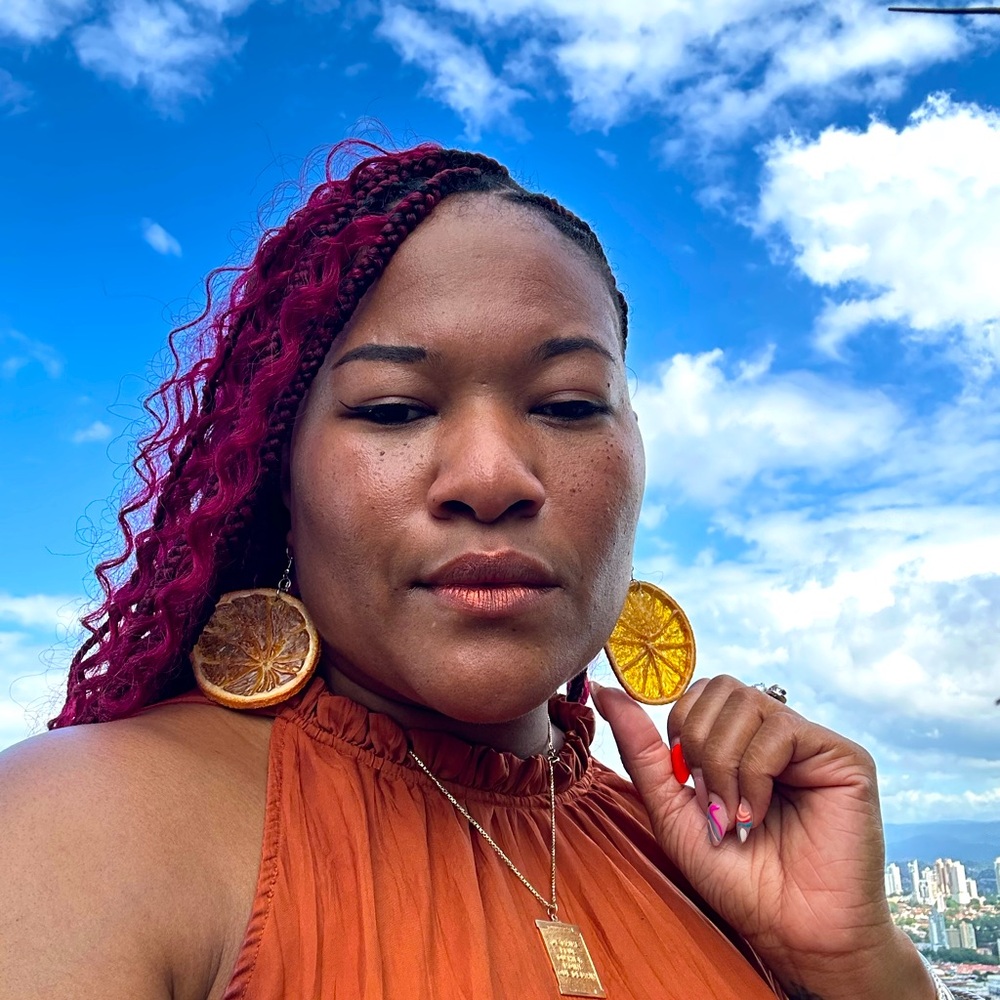 Orange glazed earrings